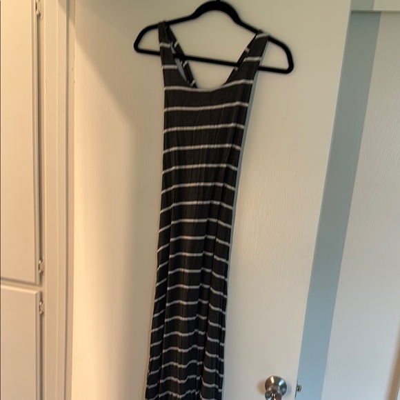 Striped Black and White Maxi Dress - Picture 1 of 2